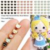 20pcs Metal Bear Head Buttons Mini Doll Shoes Buckles  DIY Doll Clothes Accessories