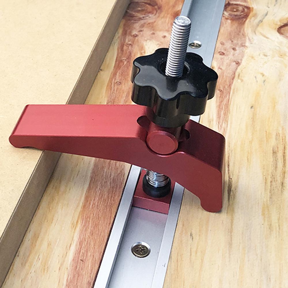 Aluminum Alloy Quick Acting Hold Down Clamp T slot T track Clamp Set Woodworking Tools