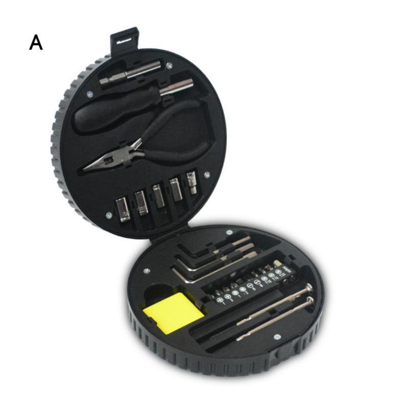 24 шт./компл., набор инструментов для авторемонта в форме шин, набор бытовых инструментов для домовладельца, общий набор ручных инструментов с плоскогубцами, набором отверток и ящиком для хранения инструментов