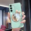 For Realme C85 Pro Case Soft Plating brick inlaid pearl butterfly makeup mirror Smooth Electroplated For Realme C85 Back Cover