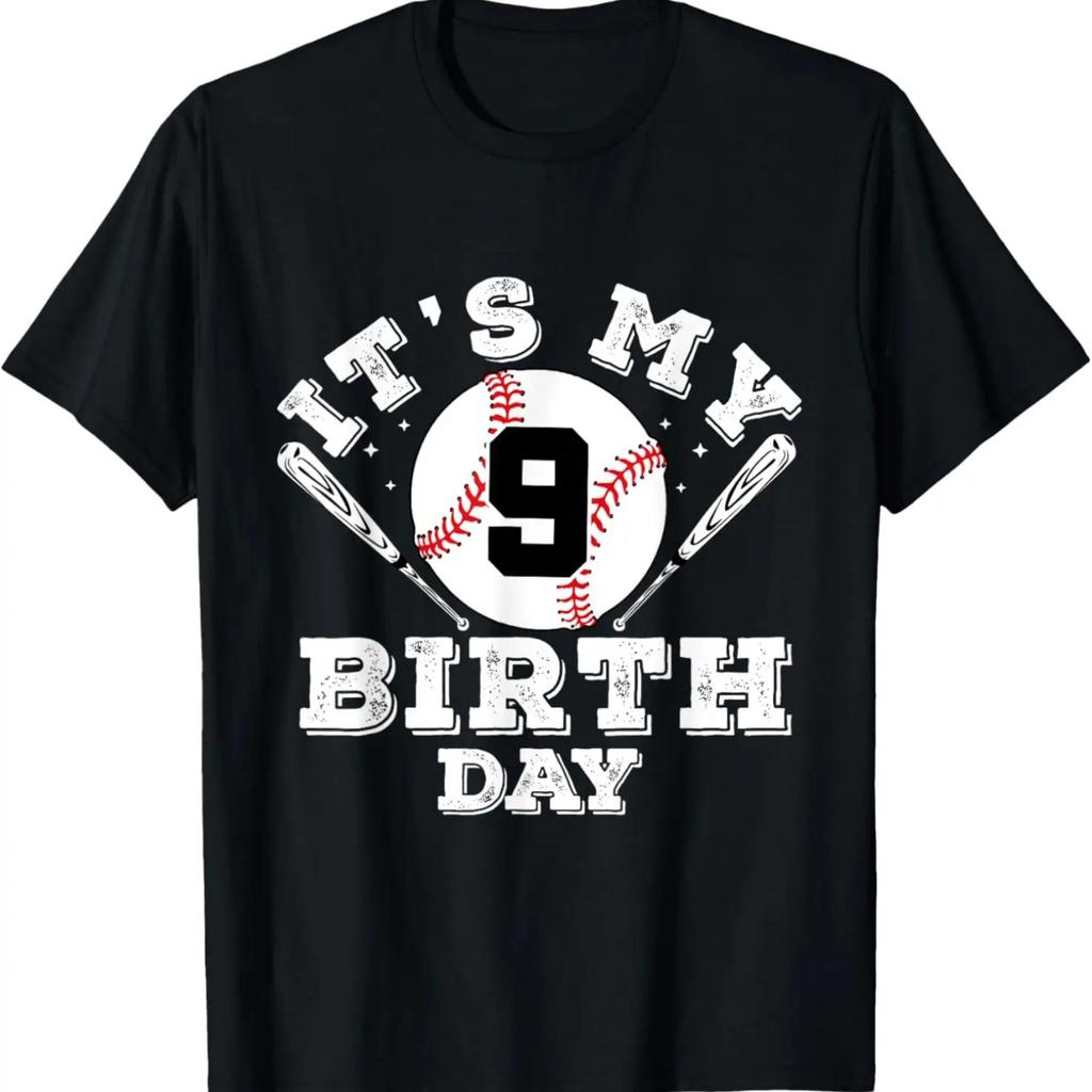 It's My 9th Birthday Boy 9 Year Old Baseball Player Kids T-Shirt