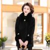 Middle-Aged and Elderly Mink Velvet Jacket for Women's Winter Mothers' Outwear Mid Long Thick Imitation Mink Velvet Fur Coat
