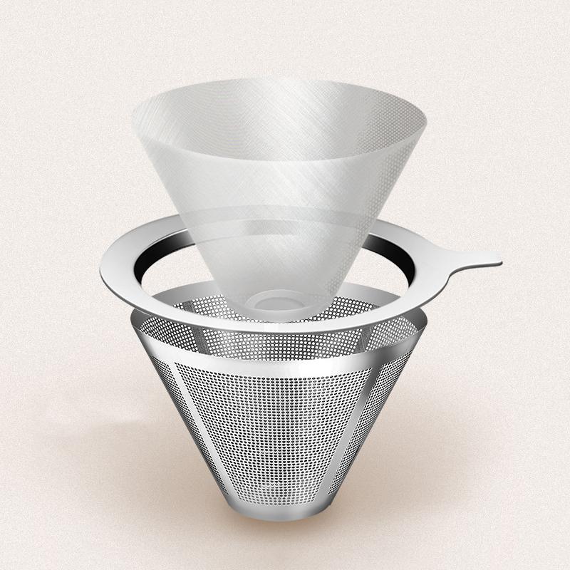 Многоразовый держатель фильтра для кофе, универсальный двухслойный фильтр для кофе из нержавеющей стали, кофейные аксессуары, инструмент для приготовления кофе