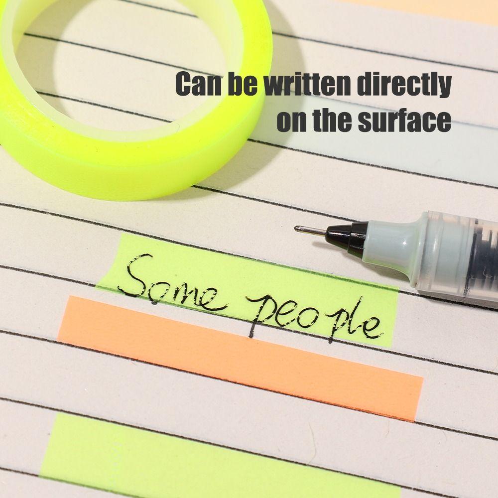 Transparent Fluorescent Index Tabs 5 Rolls Label Stickers Highlighter Sticker  DIY Scrapingbook