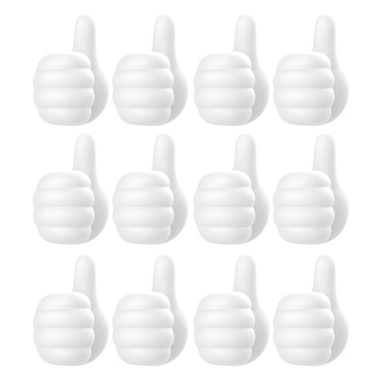 1/6/12/24Pcs Self Adhesive Cable Clips Pencil Holders Waterproof Wide Application Silicone Thumbs-Up Wall Hooks