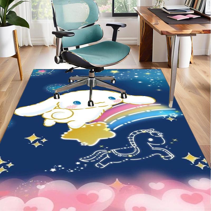 Happy whitw dog Day Office Rug Chair Mat, Game Carpet, Suitable for Front Door, Bedroom, Living Room, Desk, Holiday Gift