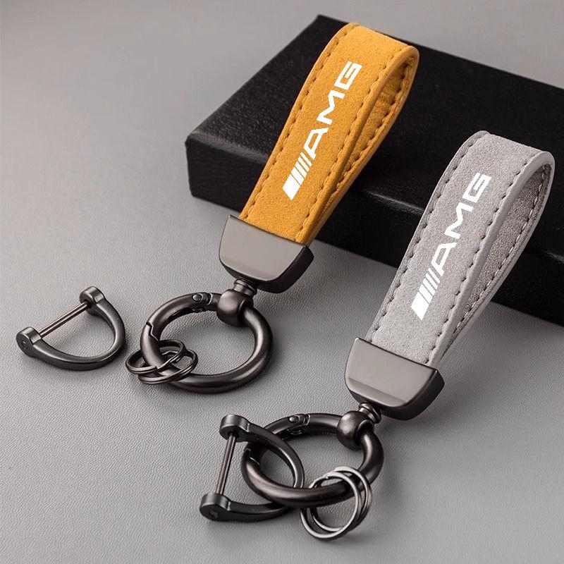 Suede Man Keyring Women Luxury Car Keychain For Mercedes Benz A B C E S ML GLK GLE GLS GLC SLK Class AMG Key Chain Accessories PY7