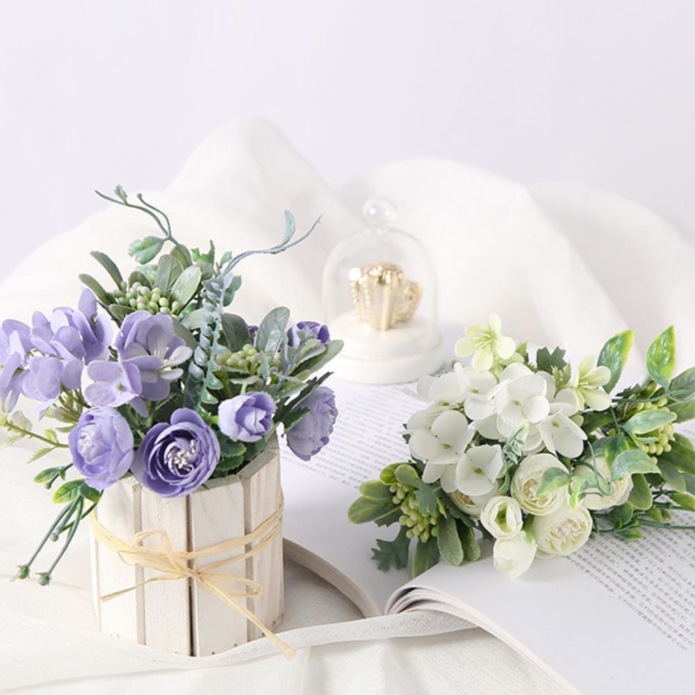 Искусственные цветы, искусственные пионы для украшения, небольшой букет из шелковых цветов, искусственные фиолетовые пионы для свадебного торта, украшения дома