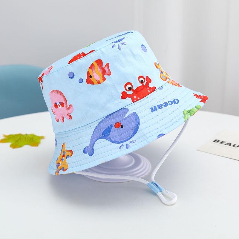 Kids Cartoon Bucket Hat Spring Summer Baby Sun Protection Cap Boys Girls UV Shield Outdoor Beach Fishing Hat