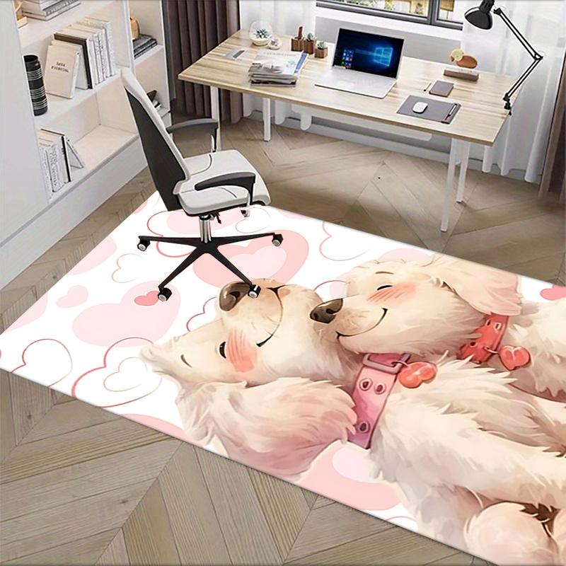 Cute Puppy ThemeLove Heart Chair Mat: Office Carpet, Oversized Rug for Home Decor, Sofa Mat, Gift Idea for Any Room0186A