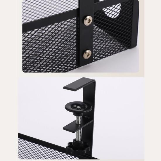 Rack Large Side Opening No Drill Hollow Cable Management Tray Desk Cable