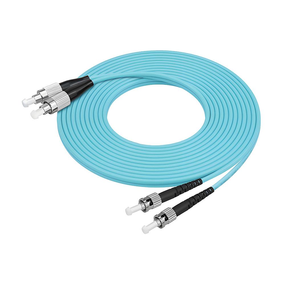 ALLSTRONG Fiber Patch Cord Cable FC/UPC-ST/UPC Male-Male OM3 MM Multi Mode Duplex 50/125 FTTH 10Gbps Aqua CATV Video