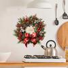 Christmas Wreath Window Clings for Wall Window Door Large Removable PVC Wreath Decals with Pine Cones Berries for Holiday Decor