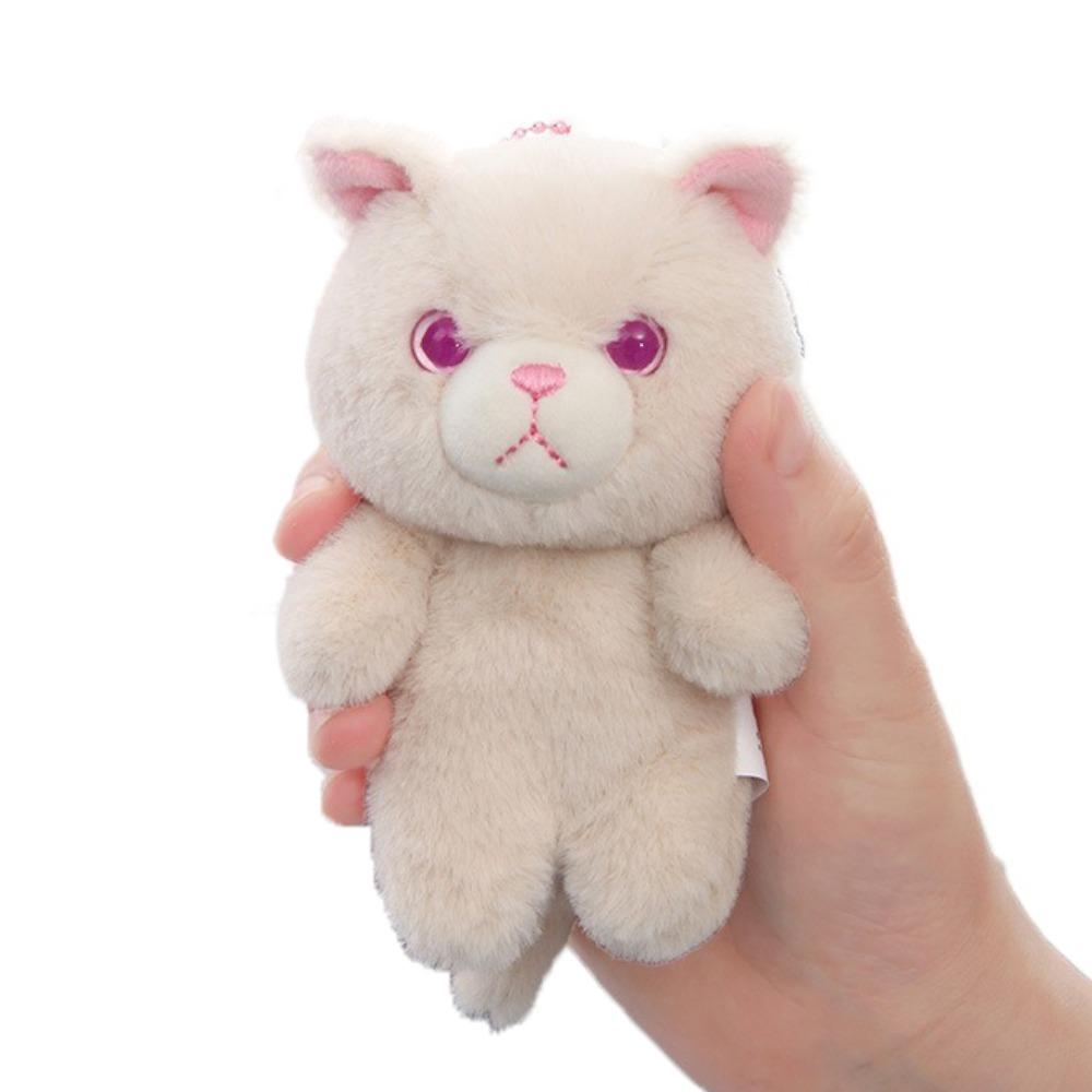 PP Cotton Plush Cat Keychain Meow Plush Cat Doll Pendant Car KeyRing Cat Plush Keyring Bag Pendant