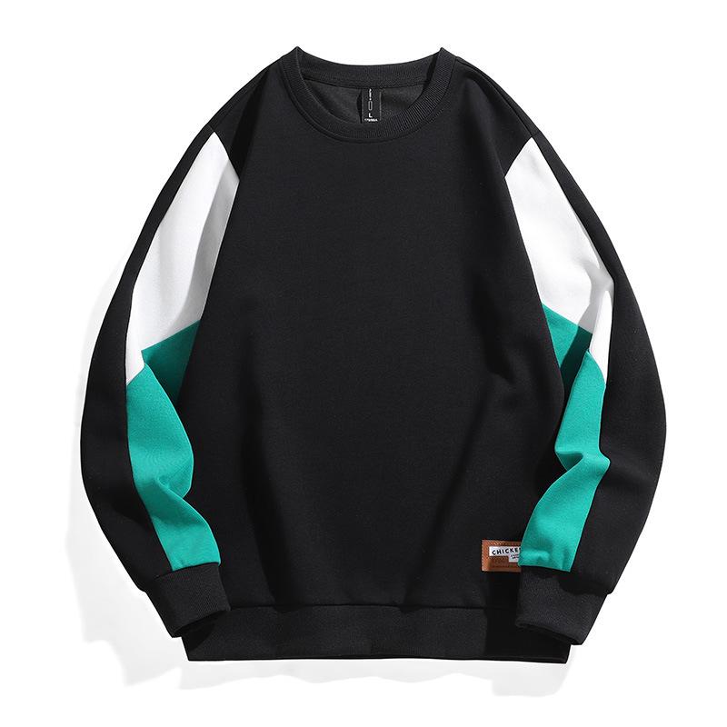 Мужской свитер, осенний мужской американский свитер с круглым вырезом, соответствующий цвету, мужской спортивный свитер для отдыха