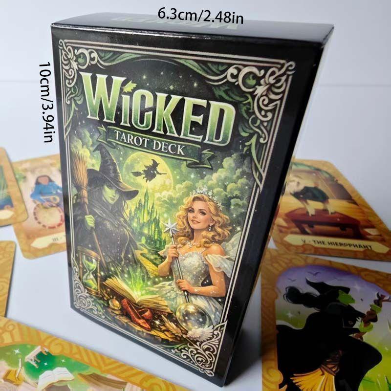 Wicked Tarot Deck - Full 78-Card Traditional Tarot Set, Fantasy-Themed Divination Cards 10.3*6cm for Beginners and Collectors