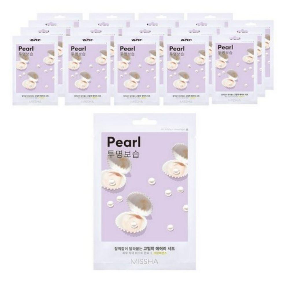 MISSHA Airy Fit Sheet Mask Pearl Brightening Hydrating Face Mask 19g 20 Sheets