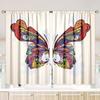 2 Pieces of Colorful Butterfly Printing Curtain - Polyester Material - Suitable for Bedroom Living Room Study Room Priva