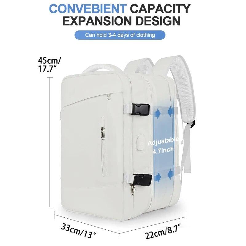 Дорожный рюкзак для женщин, расширяемый рюкзак для походов и ноутбука на выходные с USB-портом, большой водонепроницаемый мужской рюкзак объемом 40 л