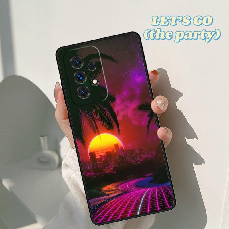 Чехол для телефона 80-х Retrowave Неоновые пальмы Для Samsung Galaxy A42 A31 A40 A51 A71 A32 A80 A52 A72 A73 A21S A50 A70 A11 A12
