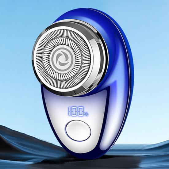 Мужская электробритва с цифровым дисплеем, USB перезаряжаемая мини-дисковая бритва для путешествий, портативный беспроводной триммер для волос, инструмент для удаления бороды, подарок парню