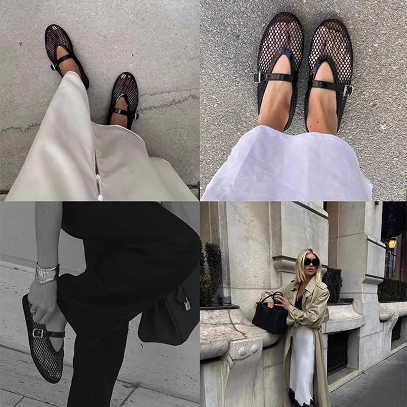 Модные летние сетчатые сандалии на плоской подошве женские роскошные элегантные удобные туфли-мюли модный бренд легкие дышащие туфли Мэри Джейн пляжная обувь