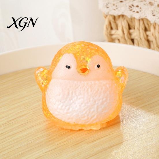 Glitter Stress Ball Squeeze Toy Translucent Powder Soft Slow Rebound Cute Kids Relief Penguin Shape Portable Safe