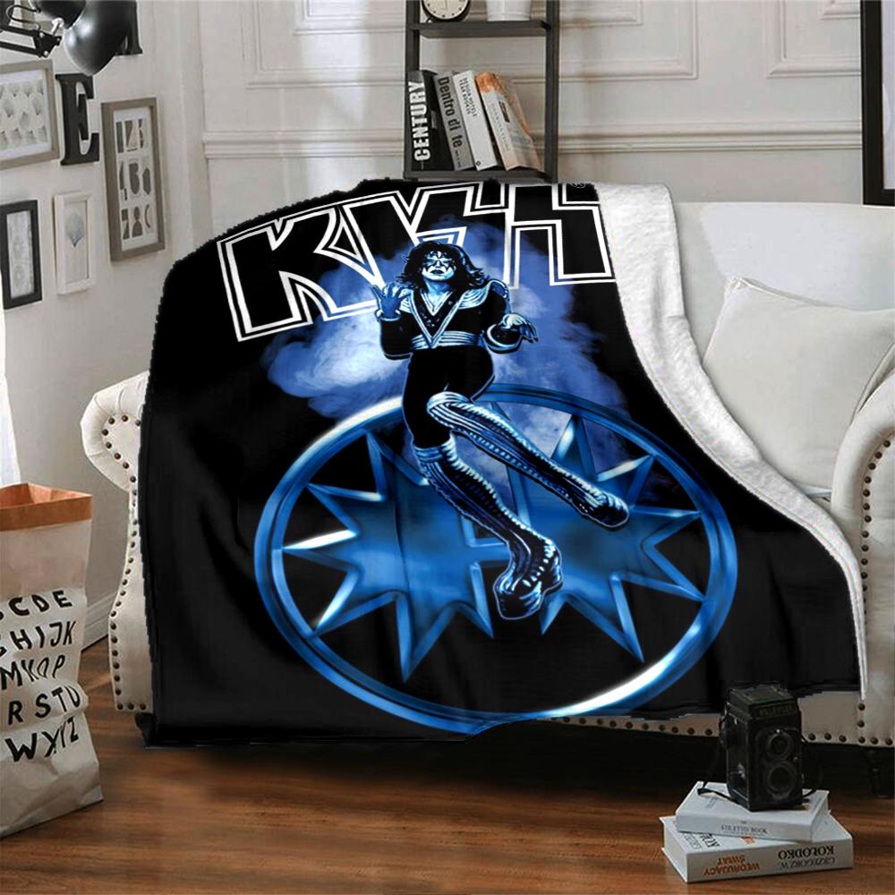 Kiss Band Logo Artwork Blanket Soft Throw Blanket For Home Bedroom Bed Sofa Travel Office Solid Christmas Blanket