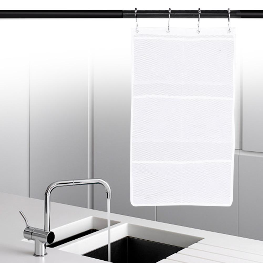 Bathroom Over the Door Hanging Mesh Pockets Storage Bag Holder with Hooks