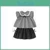 Летний комплект платья для девочки из мягкой ткани с бантом для малышек