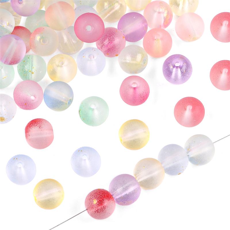 50 шт. Разноцветные бусины из стекла и хрусталя с эффектом золотой фольги 8 мм Свободные круглые бусины для браслета, ожерелья, изготовления ювелирных изделий своими руками