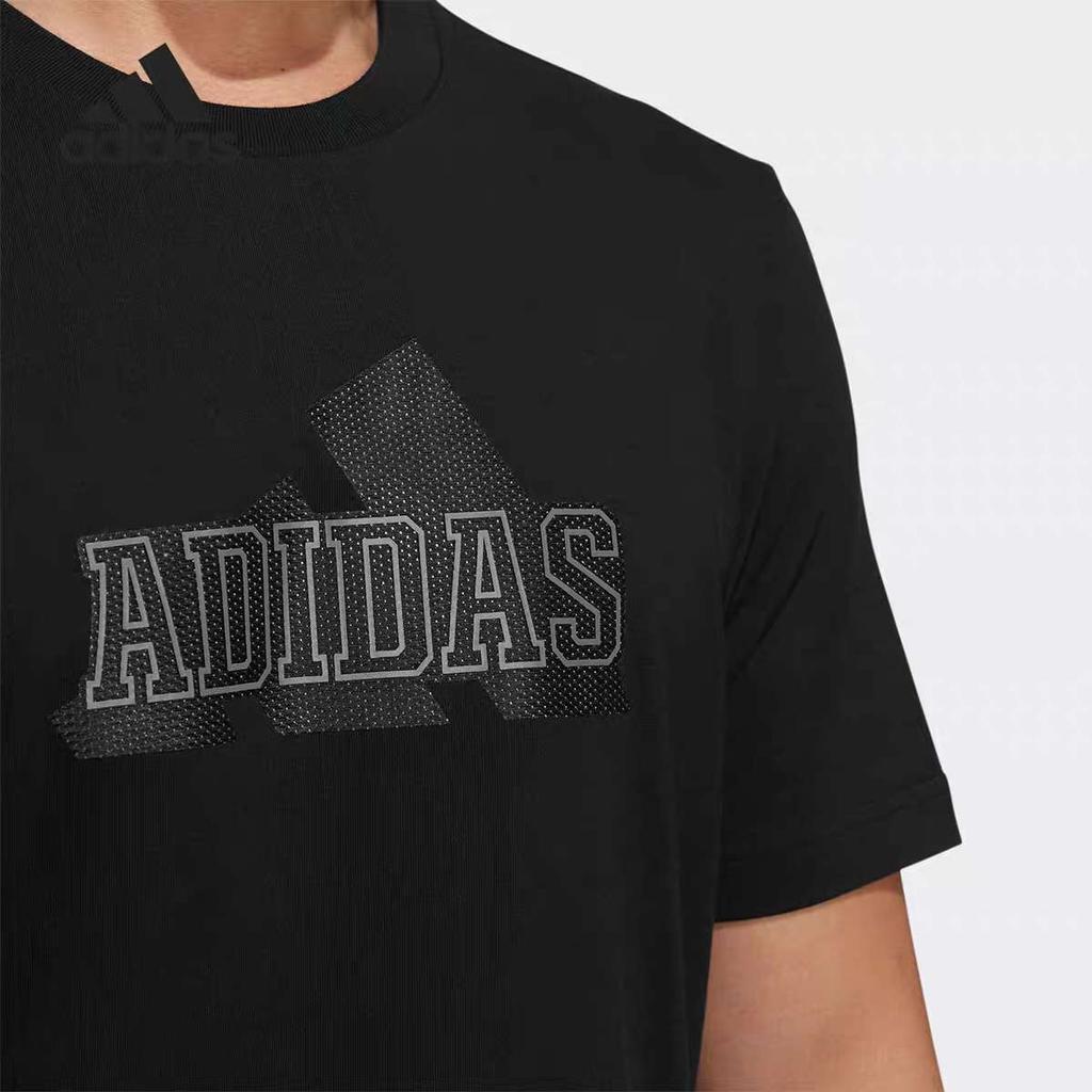 adidas Футболки Мужские Черные С Круглым Вырезом Средняя Прямая Посадка H39344