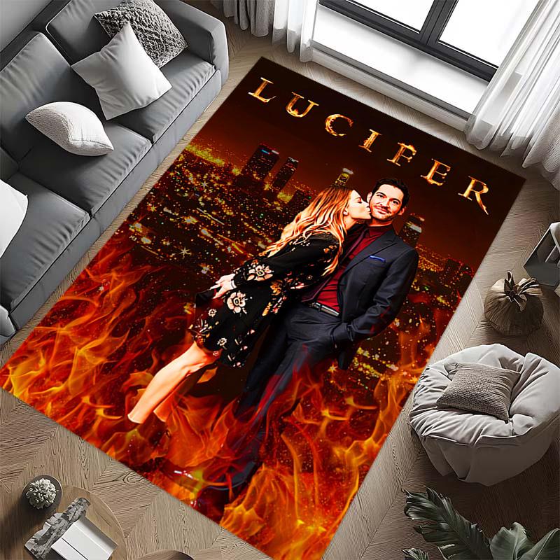 Fiery Romance: Love Amidst Flames carpet floor mats printing Fashion Protective pad Dormitory decoration