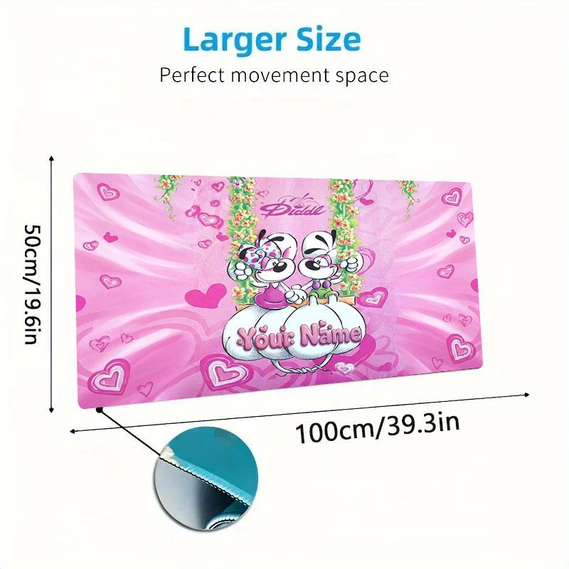 Diddl Custom Name Large Size Mouse Pad Large Gaming Table Cushion Non-slip Laptop Tablet Big Mousepad XXL Mat Mini PC Playmat With Lock edge