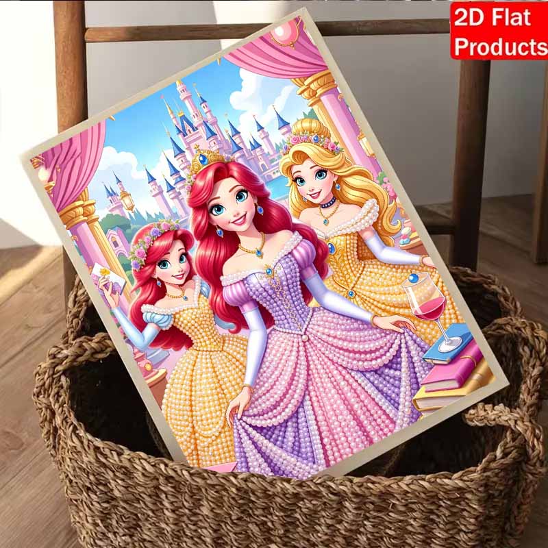 Disney Pearl Art Painting Princesses Home Wall Decor Art Crafts Handmade DIY Adult/Beginner Gift Creative Home Decor Frameless Fantasy Palace Style