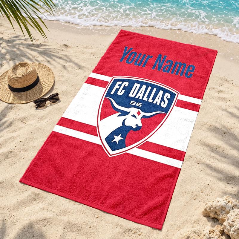 FC Dallas Custom Name Beach towels also serve as bath towels summer essential a musthave for the outdoors the beach and the pool