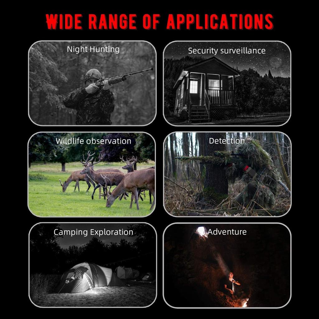 Maswater Night Vision 1080P 36MP Night Vision Дюймовая цифровая инфракрасная фотография Видеозапись Starlight Level Night Vision Night Vision Wildlife