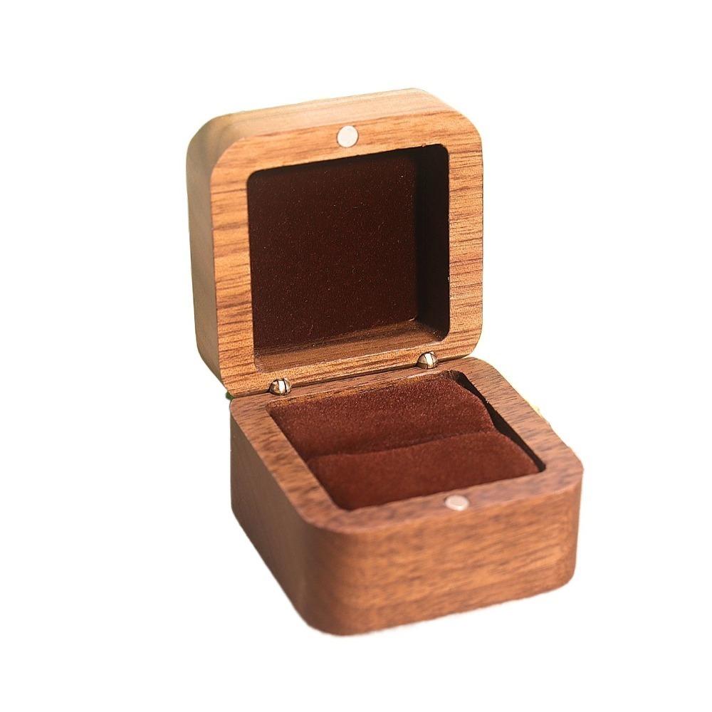 Luxury Rings Bearer Box Square Jewelry Organizer Portable Rings Display Case Propose