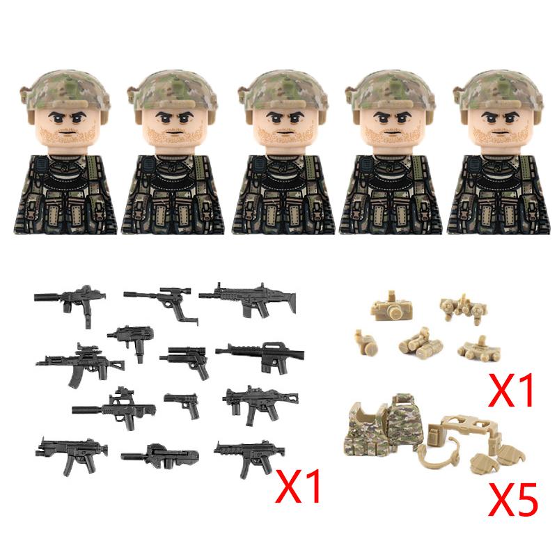 MOC Military Soviet US Soldier Figure Building Block Cavalry Pilot Western Cowboy Detective Weapon Sword Cloak Kid Toy Gift K148