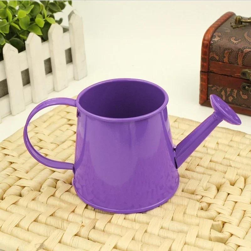 Лейка, мини-чайник, детский цветочный горшок, садовая металлическая модель воды, железная банка для цветов, миниатюрная садовая игрушка, ведро для детей