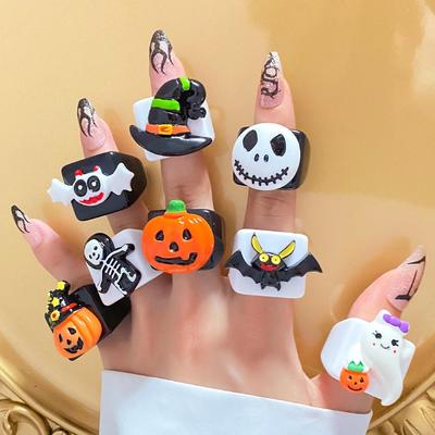 Мультяшные смоляные кольца для Хэллоуина, женские креативные аксессуары, подарки
