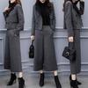 Women's Autumn and Winter Two-piece Pants Herringbone Woolen Coat Wide-leg Pants Casual Fashion Suit Women's Trend