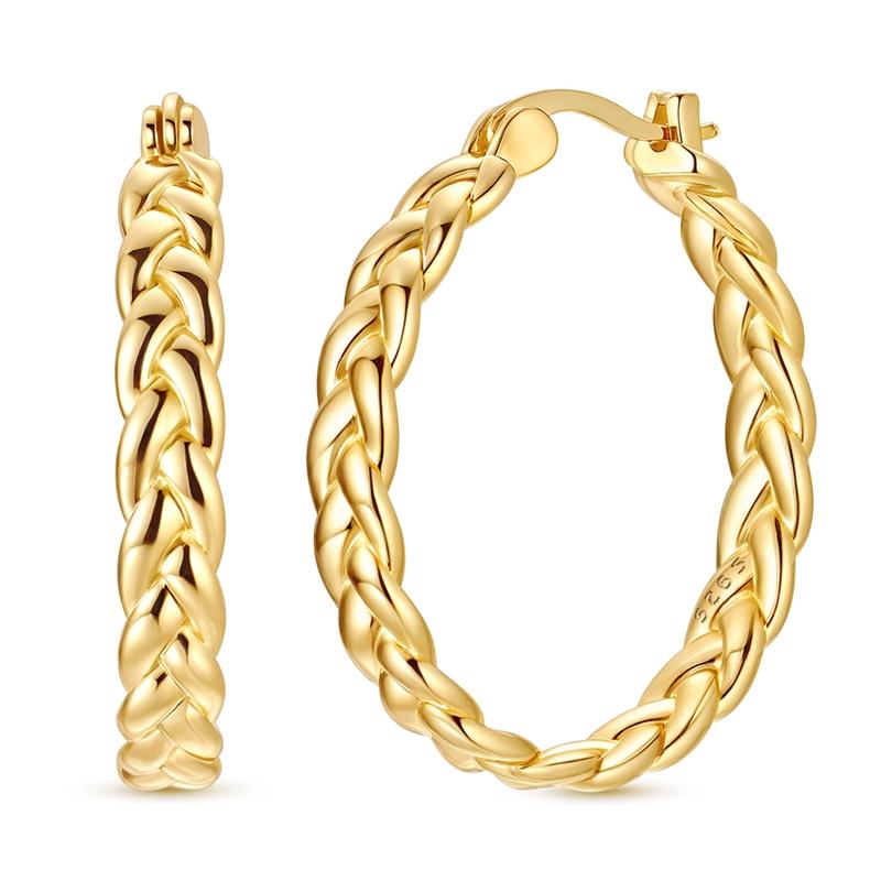 Hoop Earrings Original 925 Silver Sparkling Wrapped Woven Earrings for Woman High Quality Fashion Jewelry Accessories