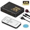 HDMI-коммутатор GANA, селектор распределителя, 5 входов, 1 выход, 4Kx2K, 1080p, 3D-видео, аудиовыход, совместимый с USB-кабелем питания с пультом дистанционного управления
