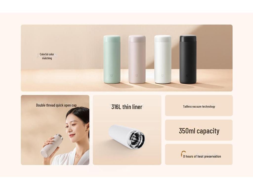 Мини-термос Xiaomi Mijia Pocket Edition 316L из нержавеющей стали — унисекс, удобный для детей, портативный дизайн