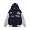 Unisex Oversized Hooded Sweatshirt With Rivet Embroidery Letter Print Fall Casual Pullover