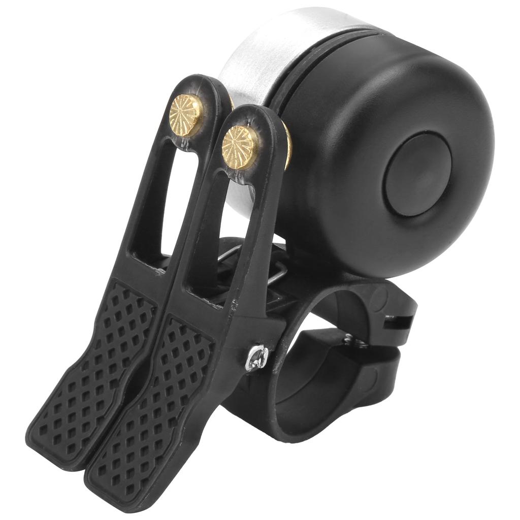 Vintage Bicycle Double Bell Loudly Sound Mountain Bike Horn Knocking Cycling AccessoryBlack Silver