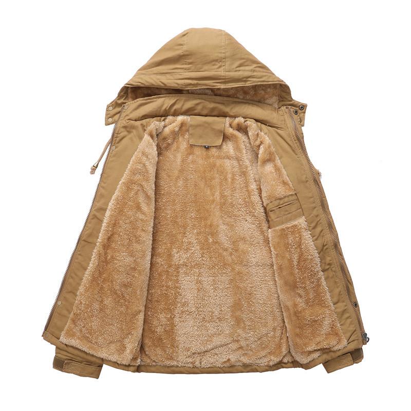 Новая мужская куртка осень-зима средней и длинной длины с воротником-стойкой и капюшоном из хлопка, пальто для молодых мужчин