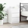 White Nightstand with 3 Drawers 39 x 35 x 65 cm