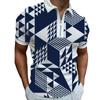 New Men's Printed Zipper POLO Shirt Breathable Loose Short Sleeve T-shirt Men's Top